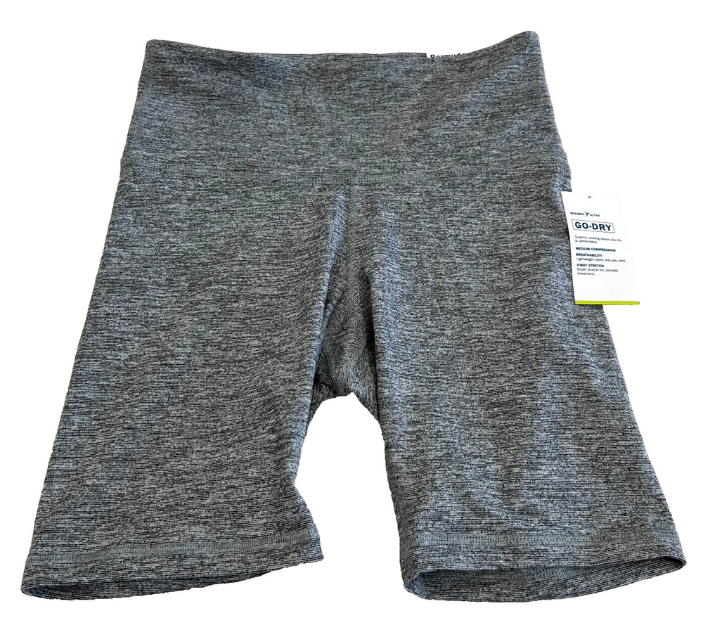 Old Navy Women's Go Dry-Bermuda High Rise Active Shorts Sz S Gray NWT‎